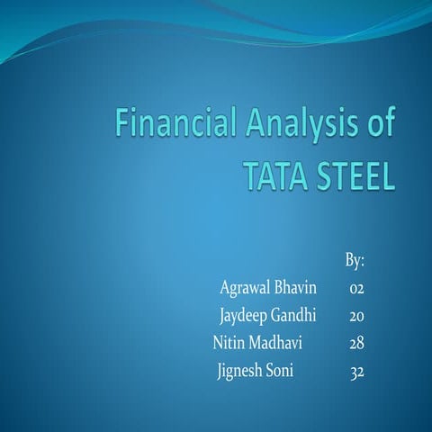 Analysis of Tata Steel | PPTX