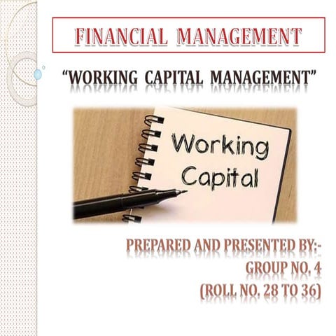 Financial management working capital