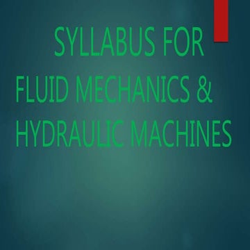 FLUID MECHANICS AND HYDRAULIC MACHINES 