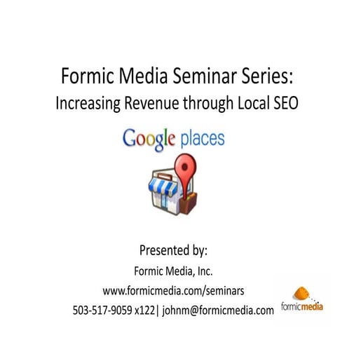 Increasing Revenue Through Local SEO & Google Places