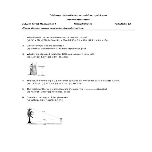 Forest Mensuration-I