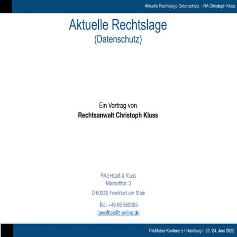 FMK2022 Datenschutz DSGVO Christoph Kluss