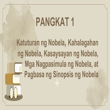 KASAYSAYAN NG NOBELA/KATUTURAN NG NOBELA