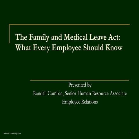 Fmla Employee Training V.4 Revised 02 11 09 | PPT