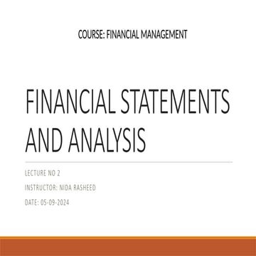 INTRODUCTION TO FINANCIAL MANAGEMENT LEC 1