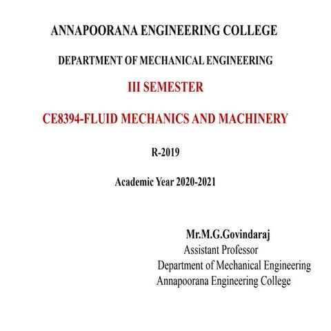 FMM Unit 1. Define the expression for Reynold's numberpptx