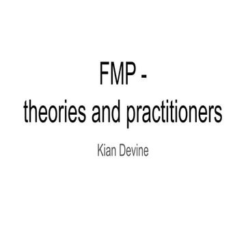 Fmp   theories and practitioners