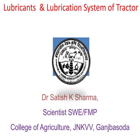 Lubrication System of tractor