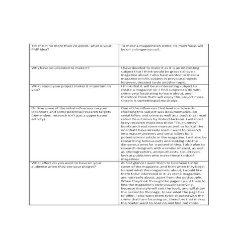 Fmp pre-proposal document