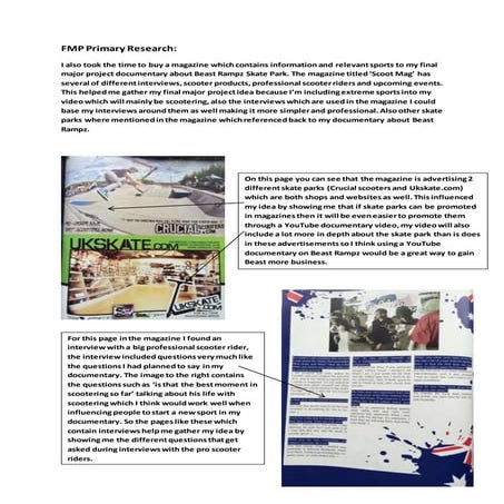 Fmp primary research