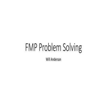 Fmp problem solving