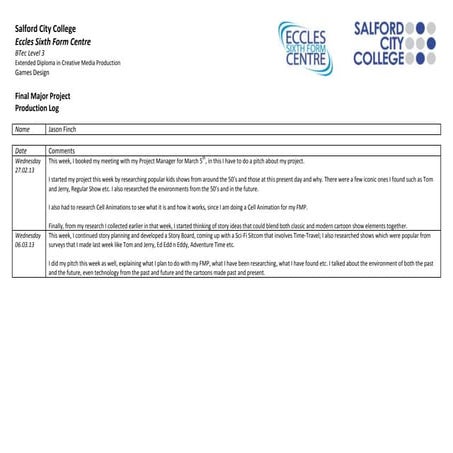 Fmp production log_6th_mar_2013