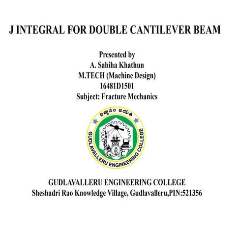 j integral for double cantilever beam