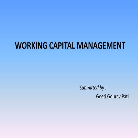 working capital manegment