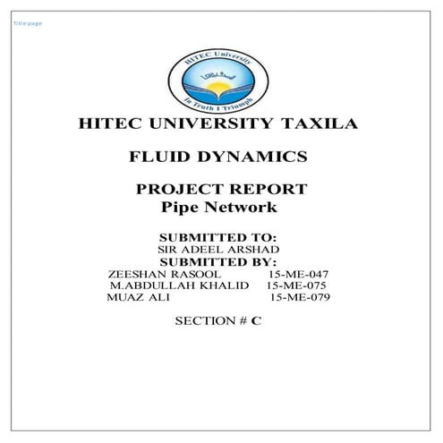 Piping network (fluid mechanics)