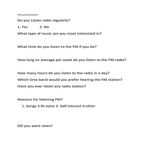 Fm questionnaires | DOCX
