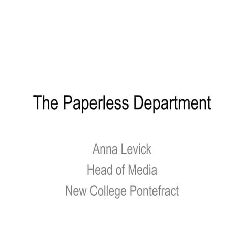 Anna Levick, New College Pontefract   alternative approaches to assessing & p...