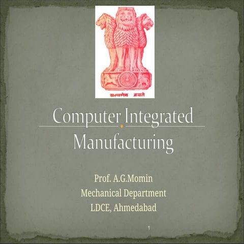 Computer integrated manufacturing topics | PPT