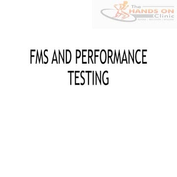 Functional movement screen and Performance Testing