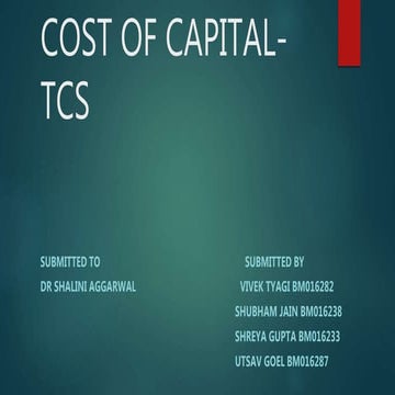 TCS COST OF CAPITAL