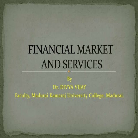 Financial Market and Services | PPT - Financial Markets And Services Act 2000