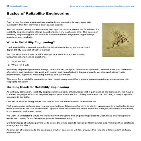 Basics of Reliability Engineering