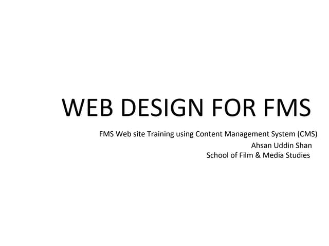 Fms Web Cms Training