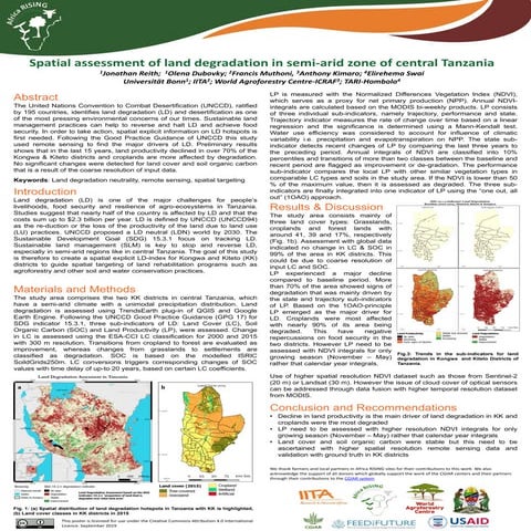 Spatial assessment of land degradation in semi-arid zone of central Tanzania 