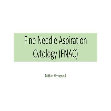 Fine Needle Aspiration Cytology, PATHOLOGY, CYTOLOGY