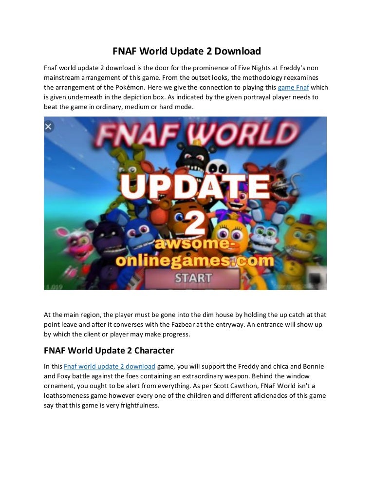 Scott cawthon fnaf world characters Scott cawthon fnaf world characters