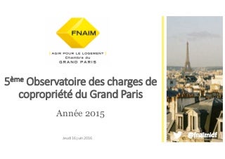 5ème Observatoire des charges de copropriété du Grand Paris