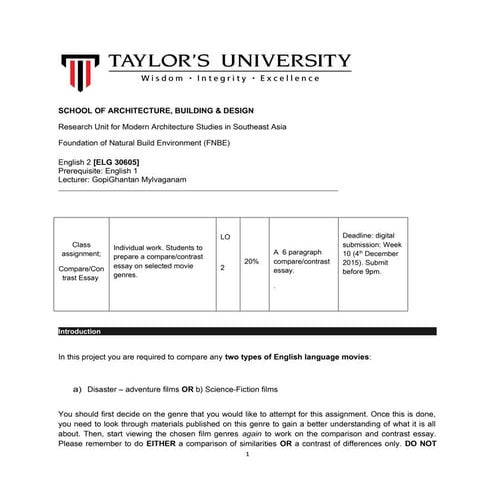 Compare and comtrast essay