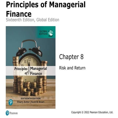 Risk and return of Pricipe managerial finance