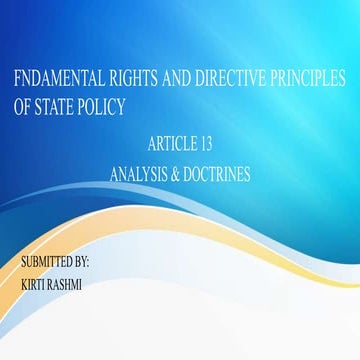 Article 13: Fundamental Rights