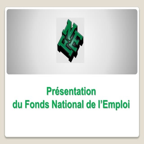 Le Fonds National de l'Emploi | PPT