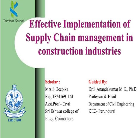 supply chain management in civil engineering | PPTX
