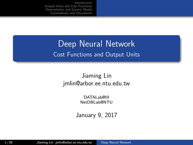 Output Units and Cost Function in FNN