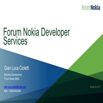 Forum Nokia Developer Services