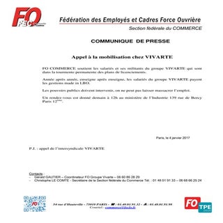 Fo communiqué de presse
