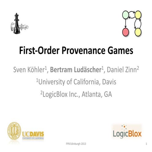 First-order Provenance Games