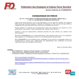 Communiqué de presse FEC FO 24-03-2016