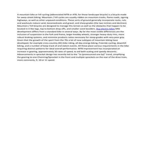 Mountain bikes | PDF