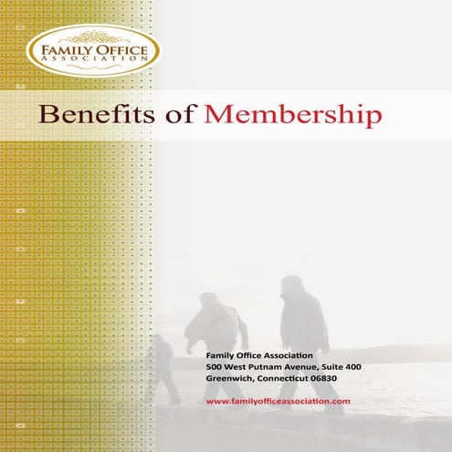 FOA Benefits Of Membership Brochure