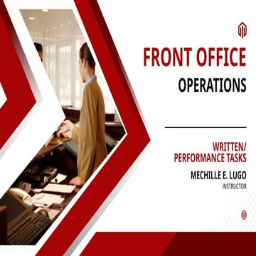 activities for handling front office operations
