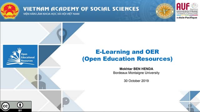 eLearning and Open Educational Resources (OER)
