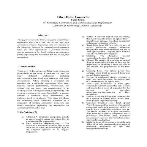 Fiber Optic connector