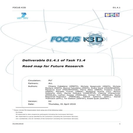 FOCUS K3D Research Road Map