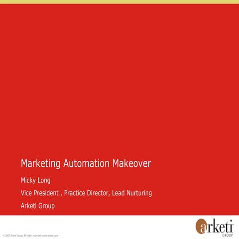 Pardot Elevate 2012 - Your Marketing Automation Makeover: Maximizing Pardot V...