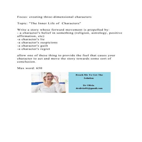 Focus creating three-dimensional charactersTopic The Inner Li.docx