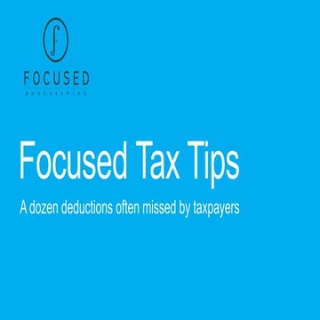 12 Often Overlooked Tax Deductions